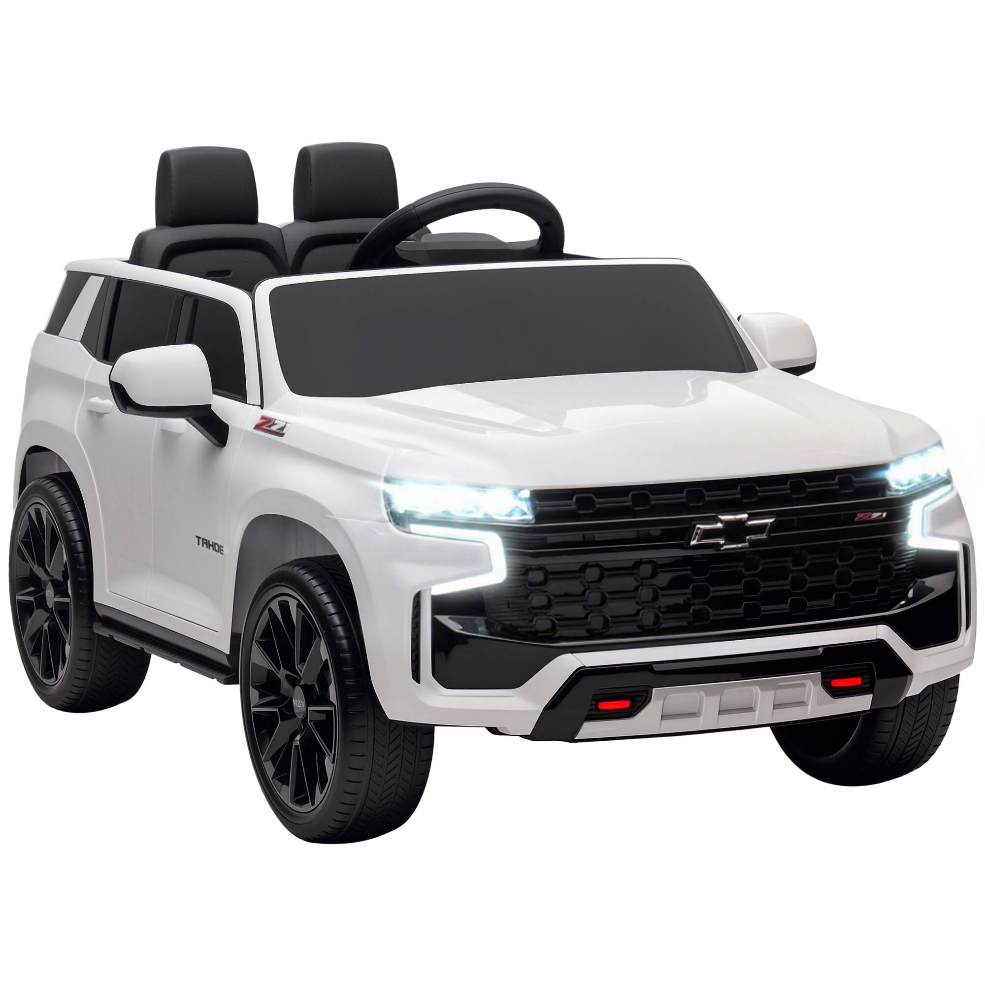 Front. Aosom - Licensed Chevrolet Tahoe Ride On Car, 12V 7AH Battery Toy with Remote, LED Lights, Music, Suspension, 3 Speeds, for 3+.