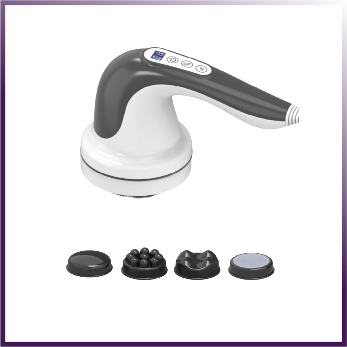 Front. Eterus - Cellulite Body Sculpting Massager – Handheld Electric Deep Tissue Slimming Device - White.