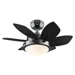 Westinghouse - 24 in. Gun Metal Opal Frosted Glass Indoor Ceiling Fan with Reversible Blades Black & Graphite
