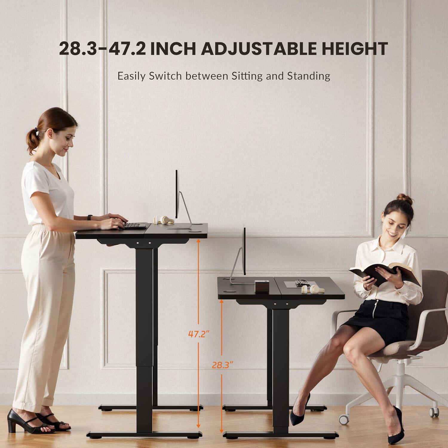 Zell Electronics Black Dual Motor Desk FrameMemory