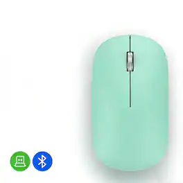 RISOKEYS - Minimalist Wireless Mouse: 2.4G/BT Dual-Mode, Type-C Rechargeable, Quiet Click – For Laptop/Tablet/Mobile,Office & Home - Wireless - Green