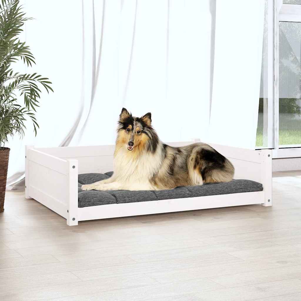 Alt View 2. Boyel Living - Dog Bed White Solid Pine Wood Medium Minimalist Dog Bed - White.