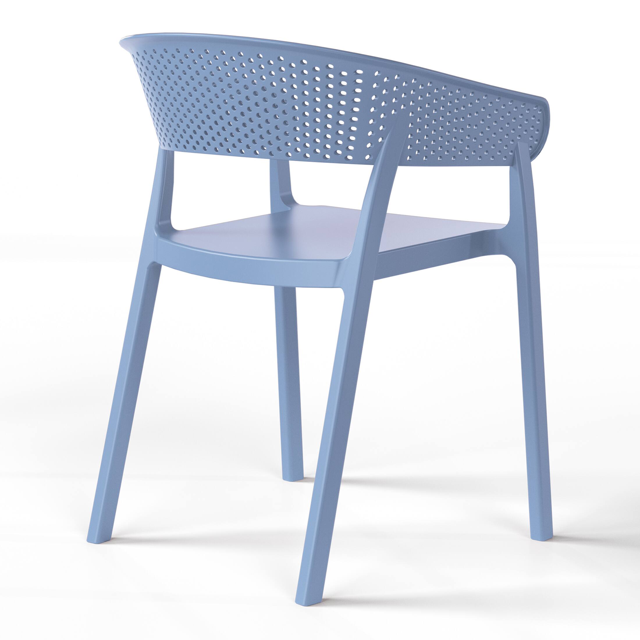 Alt View 2. WestinTrends - WestinTrends Playa 5-Piece Outdoor Metal Frame Square Dining Table Patio Set with Stackable Patio Dining Chairs - French Blue.