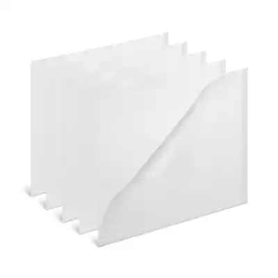 Front. Staples - Plastic Document File, 5-Pocket, Letter Size, Clear, 5/Pack - Clear.