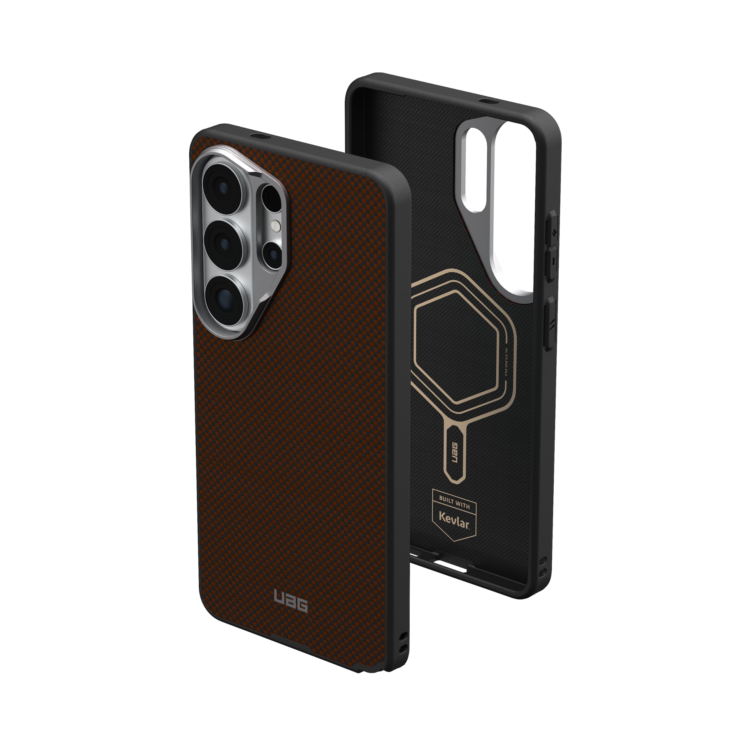 UAG - Samsung Galaxy S26 Ultra Case with Magnetic Charging, Kevlar® Aramid Fiber Construction Protective Cover - Orange/Charcoal