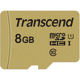 Transcend - 8GB UHS-1 Class 10 micro SD 500S Read up to 95MB/s Built with MLC Flash Memory Card + SD Adapter