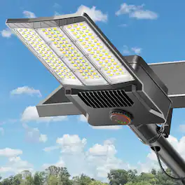 Adewalk - Solar Street Lights Outdoor, Commercial Parking Lot Light with Motion Sensor IP67 Waterproof for Street Yard - Black