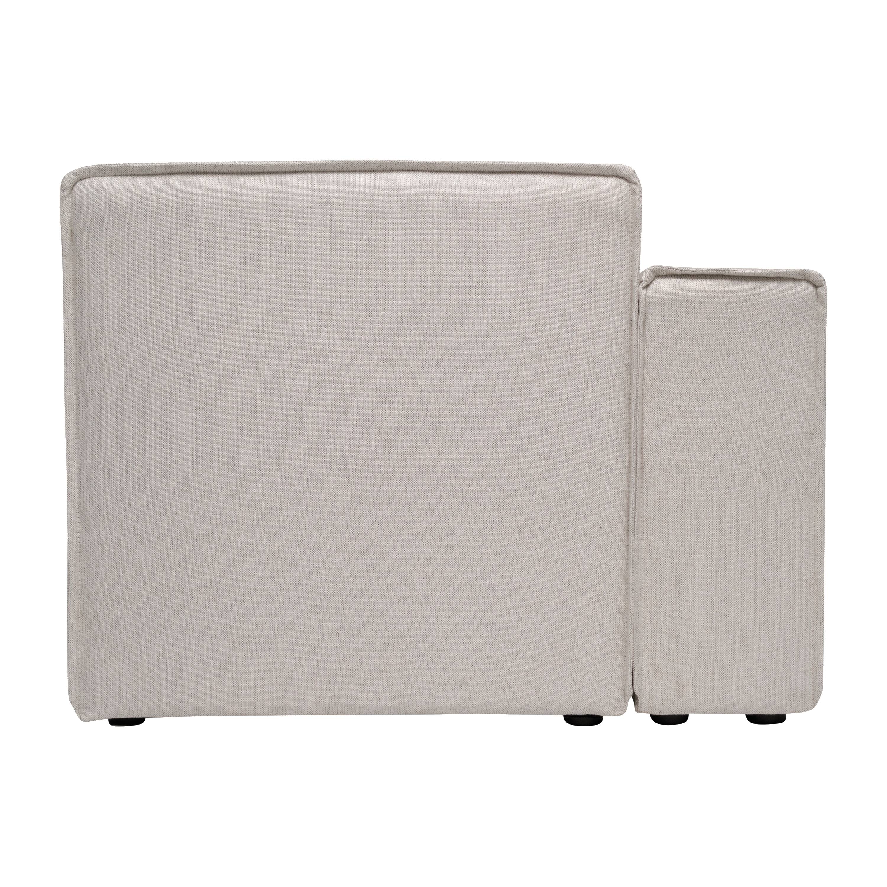 Alt View 7. Emma + Oliver - Farmount Modular Left Side Armchair with Arm Rest - Cream.