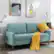 Angle. Bestier - 69 inch 3 Seater Linen Upholstered Loveseat Sofa with the Solid Wood Foot - Modern Style - Blue.