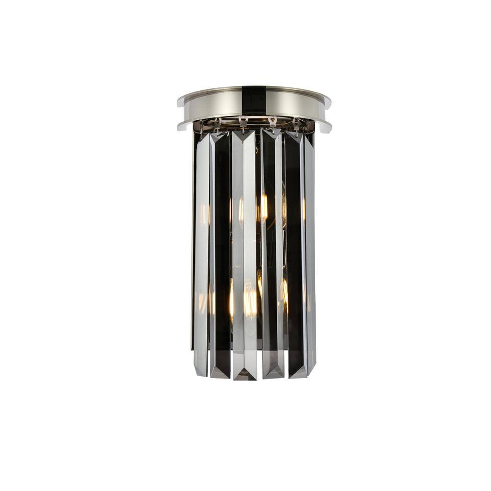 Angle. Urban Classic - Sydney 2 light polished nickel Wall Sconce Silver Shade (Grey) Royal Cut Crystal - Polished Nickel.