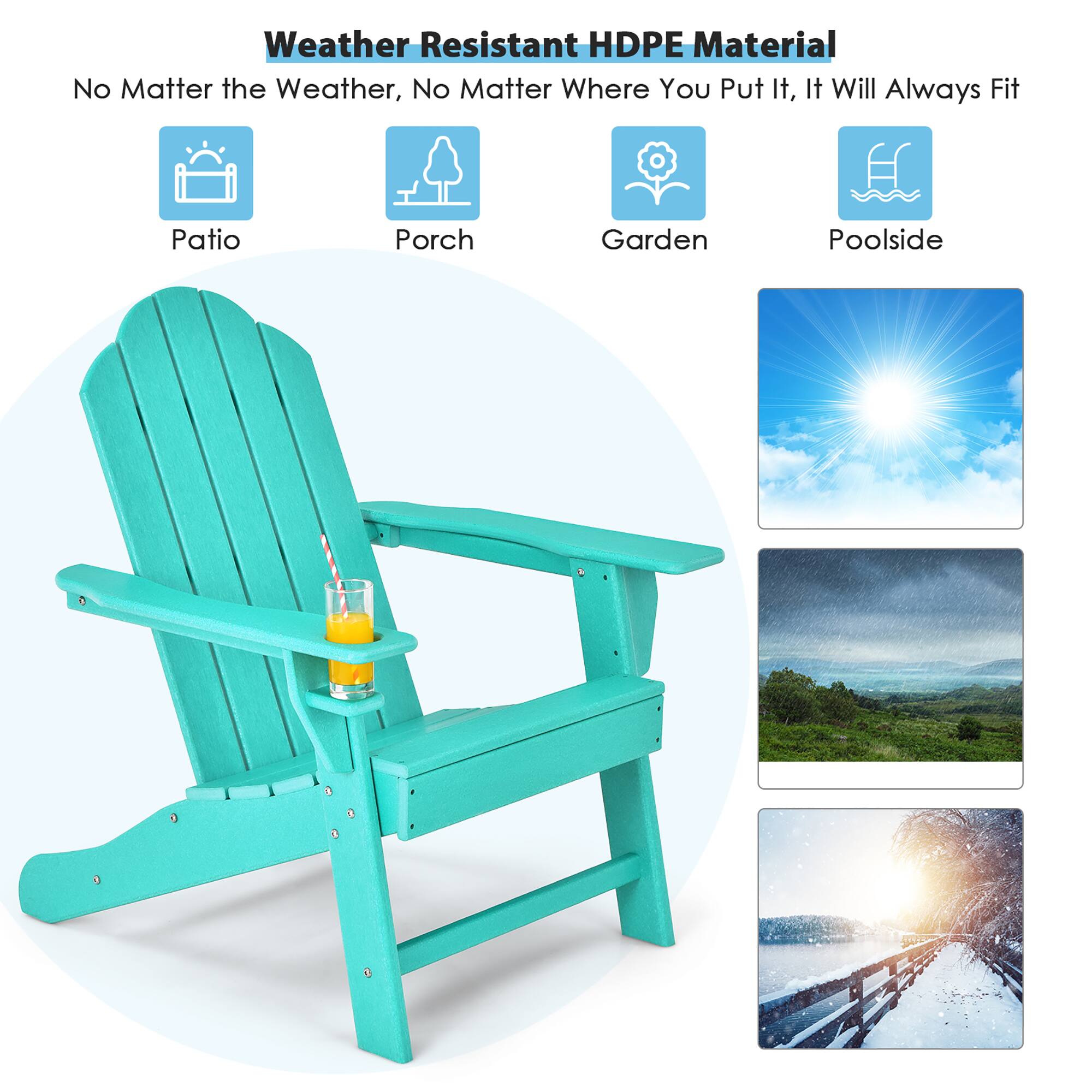 Weather Resistant HDPE Material

No Matter the Weather, No Matter Where You Put It, It Will Always Fit

- Patio
- Porch
- Garden
- Poolside