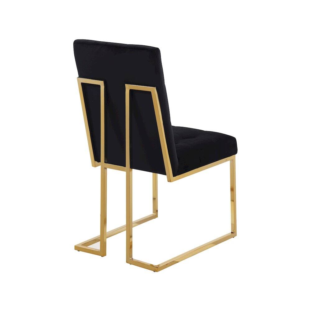 Alt View 1. Meridian Furniture - Pierre Black Velvet Dining Chair, Set of 2 - Black.