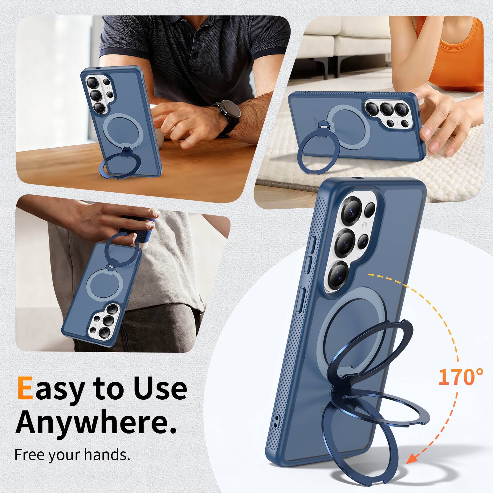 Easy to Use Anywhere.  
Free your hands.  

170°