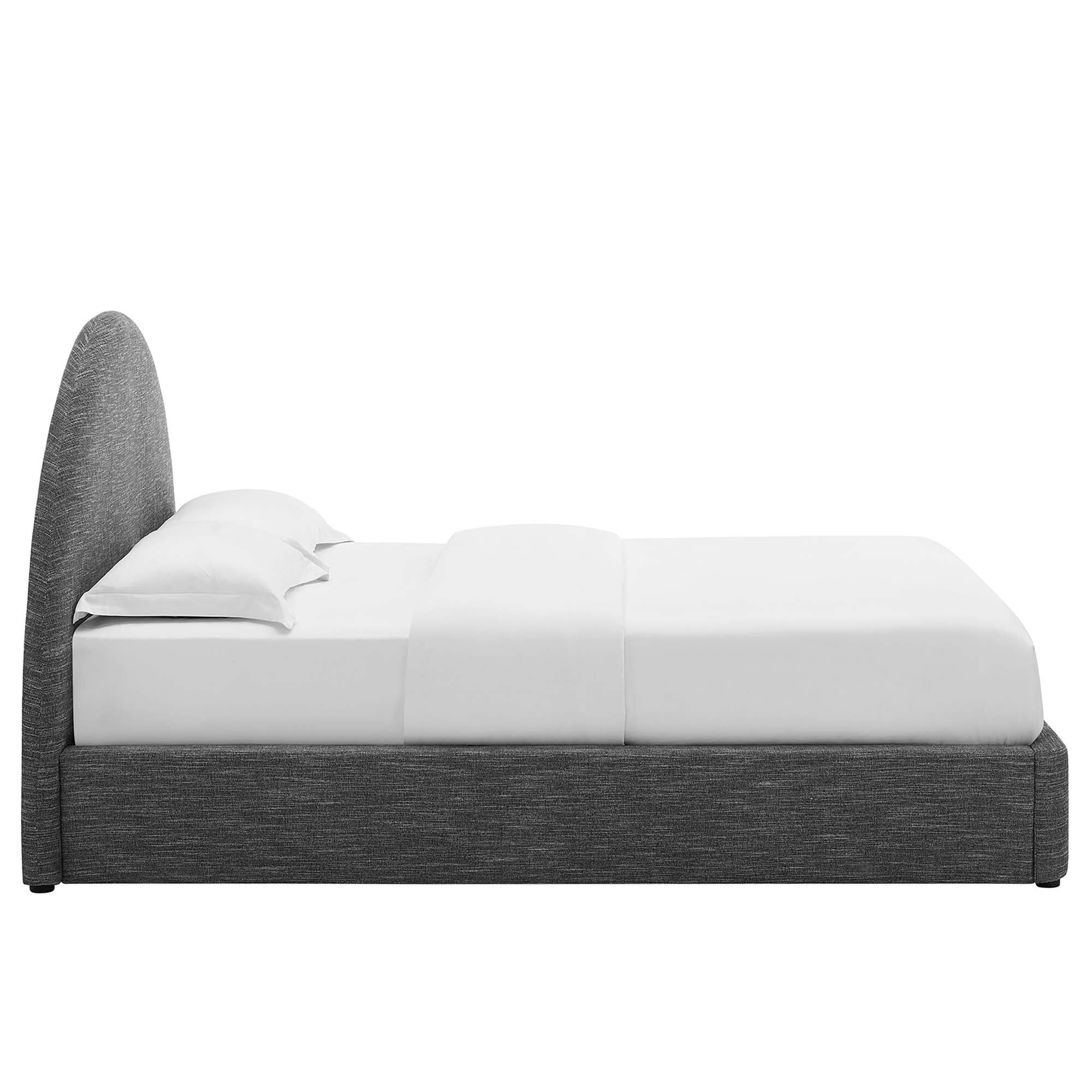 Alt View 2. Modway - Daniella Performance Velvet Queen Platform Bed - Gray.