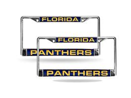 Rico Industries - Florida Panthers NHL Chrome Metal (Set of 2) Laser Cut License Plate Frames - Multi