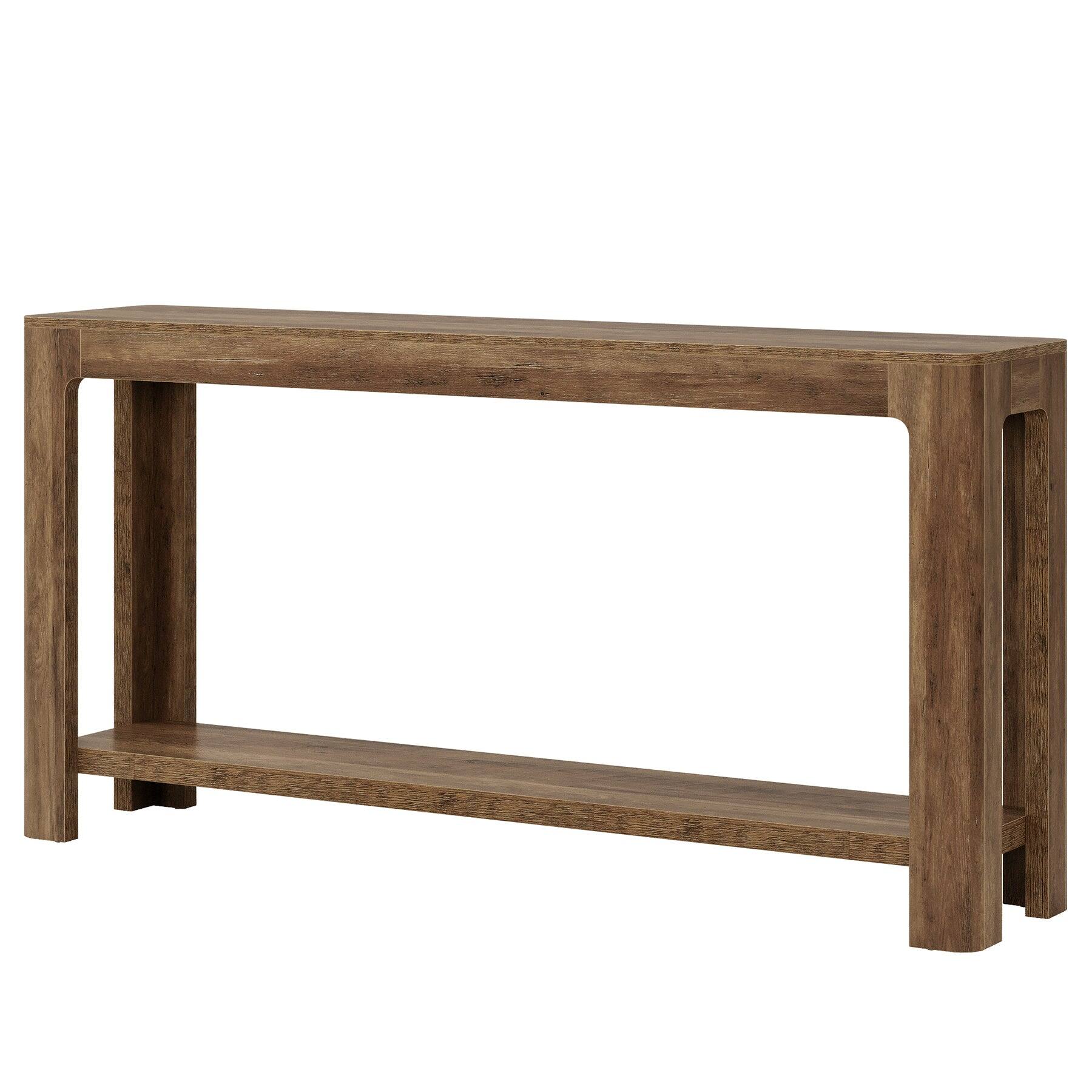 Alt View 6. Tribesigns - Console Table with Engineered Wood Construction and Space-Saving Design for Entryway and Hallway - Brown.