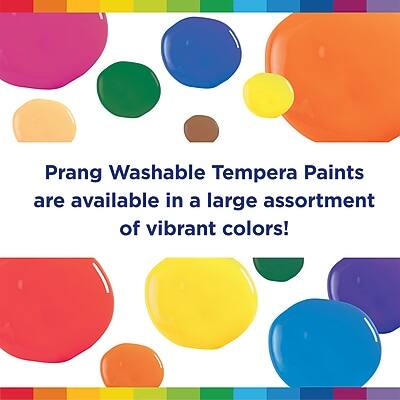 Prang Washable Tempera Paints are available in a large assortment of vibrant colors!