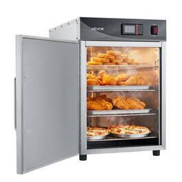 VEVOR - Electric Hot Box Food Warmer, 4-Tier Commercial Warming Cabinet with Water Tray, Single-Door and Adjustable Shelves - Silver