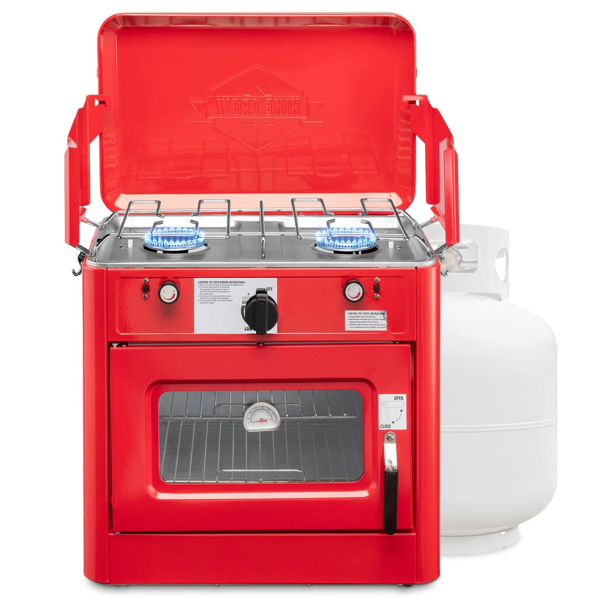 Hike Crew - Gas Camping Oven, CSA Approved 2-Burner Stove & Camp Oven with Bag, Igniter & More - Red price history on PriceWatchPro