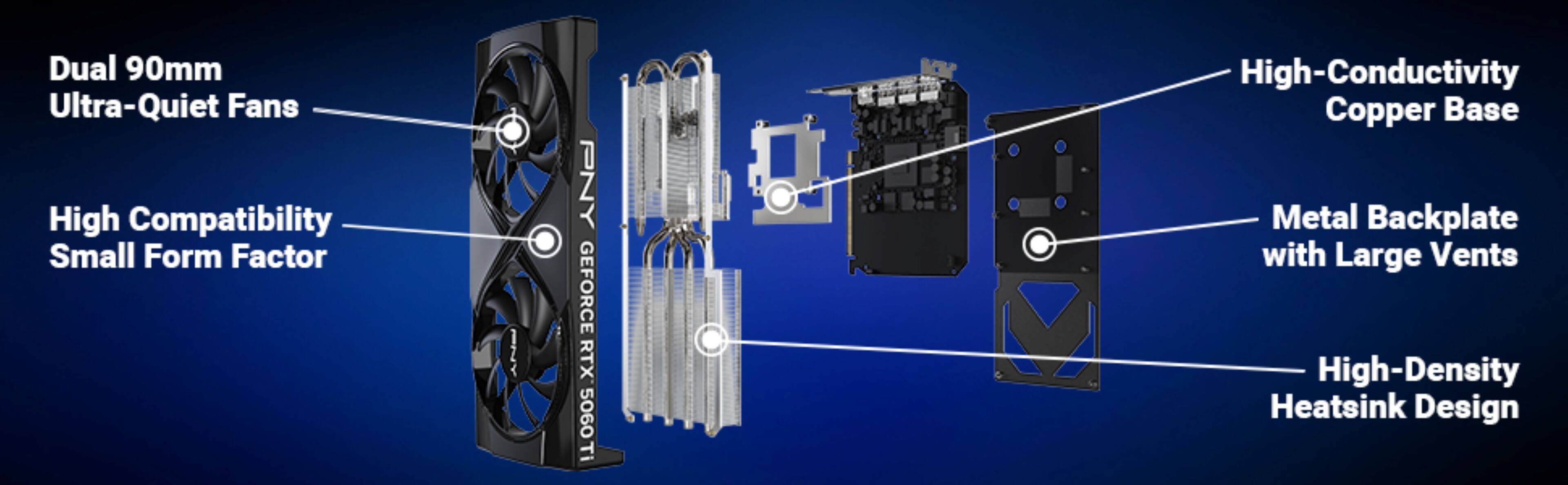 - Dual 90mm Ultra-Quiet Fans
- High Compatibility Small Form Factor
- High-Conductivity Copper Base
- Metal Backplate with Large Vents
- High-Density Heatsink Design