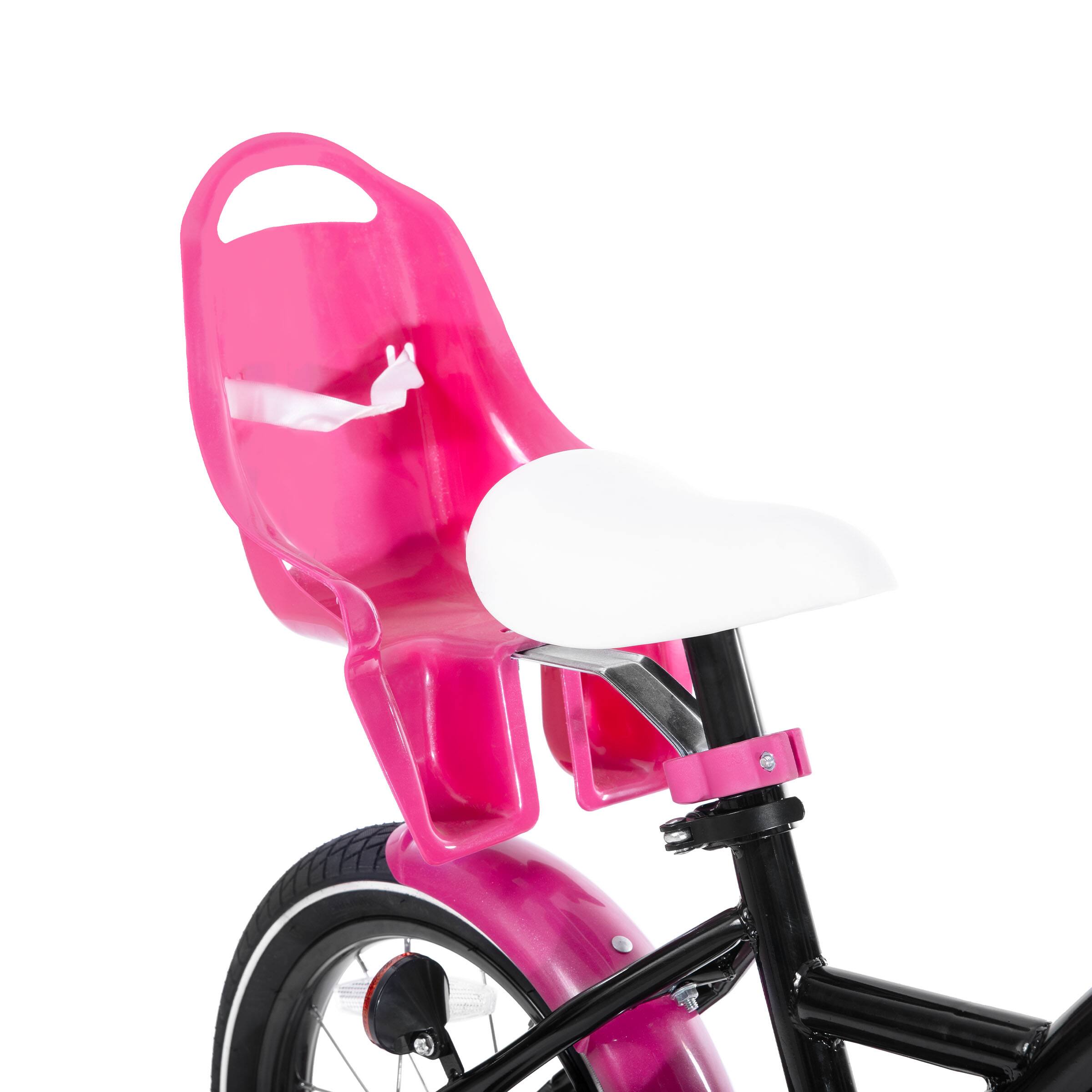 Alt View 5. JOYSTAR - JOYSTAR Zinnia 16" Kids Bike for Ages 4-7 Girls, Children's Bicycle with Training Wheels & Doll Seat, Black - Black.