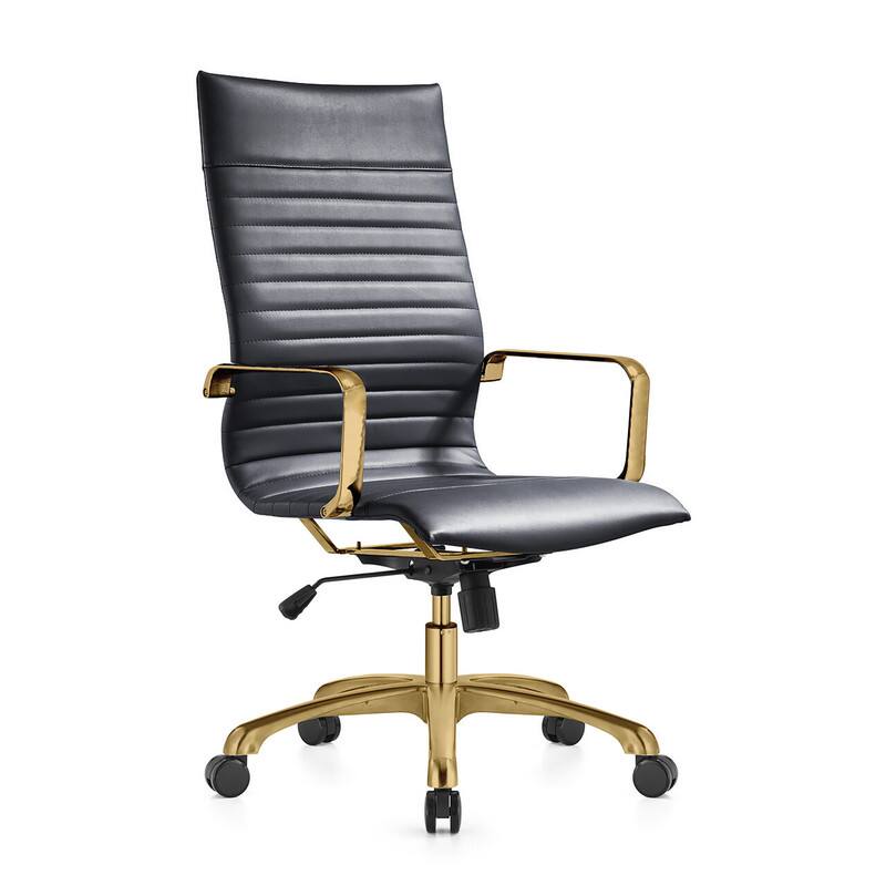 LeisureMod Harris Ergonomic High Back Office Chair Leather