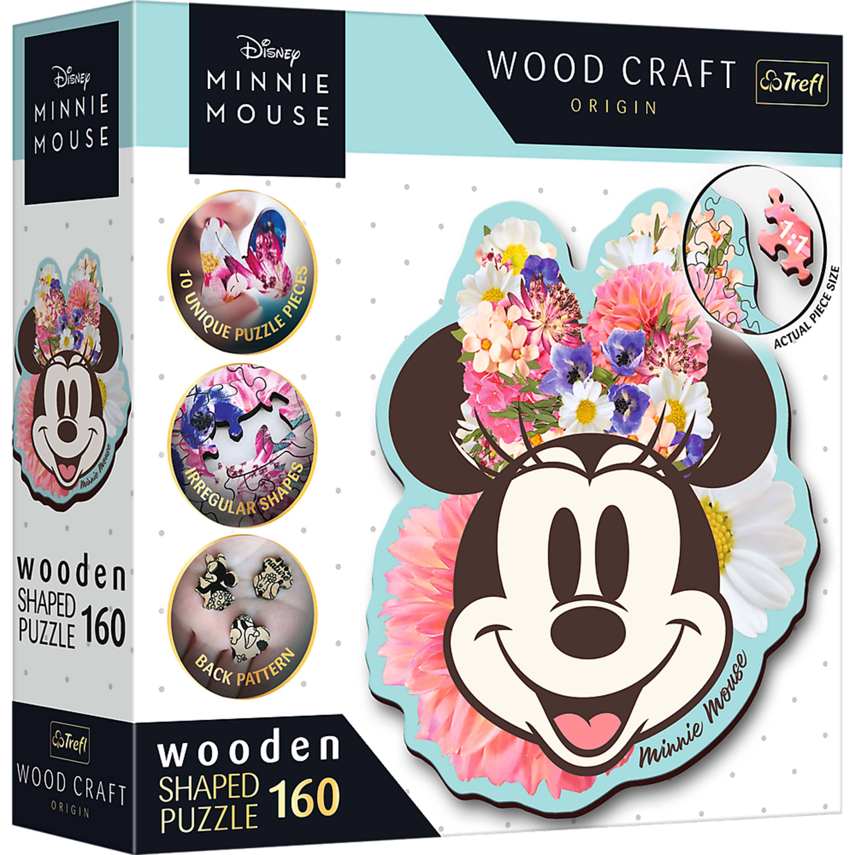 Trefl - Wood Craft 160 Piece Wooden Puzzle - Disney's Stylish Minnie Mouse - Multicolor
