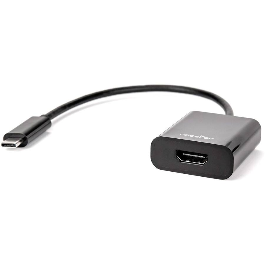 Alt View 3. Rocstor - Rocstor Premium USB-C to HDMI Adapter M/F - 6" - 4K 60Hz - 6" HDMI/USB AV/Data Transfer Cable for Projector, Chromebook - Black.