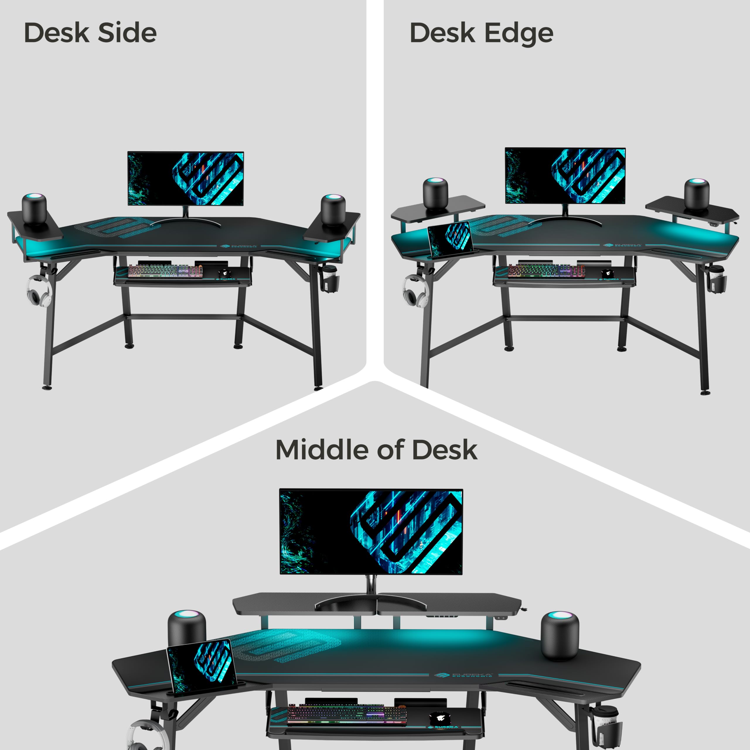 Desk Side, Desk Edge, Middle of Desk