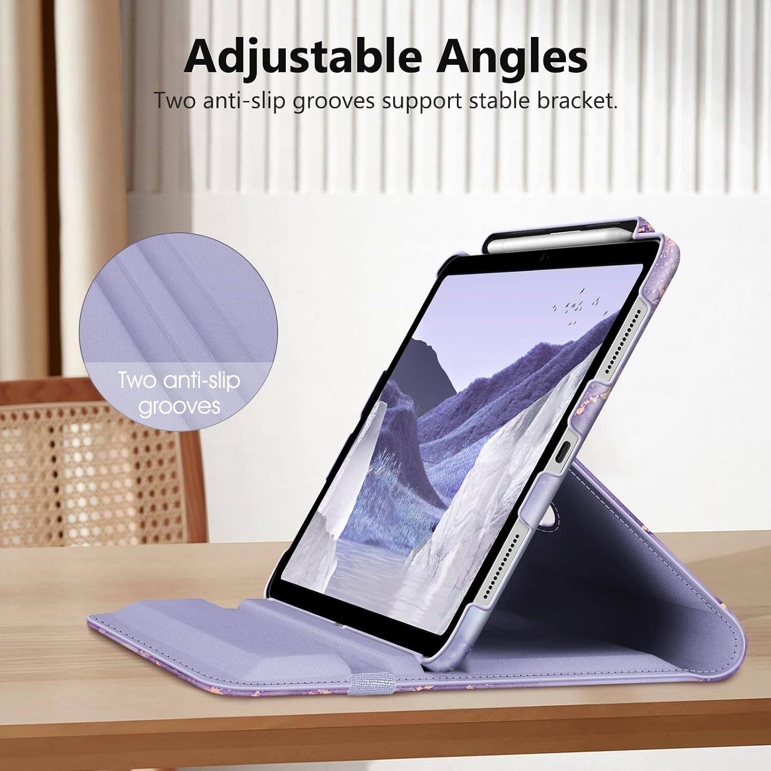 Adjustable Angles  
Two anti-slip grooves support stable bracket.  
Two anti-slip grooves