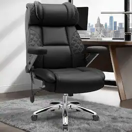 Brick Attic - 500lbs Big&Tall Executive Office Chair,High Back Ergonomic Computer Chair with Adjustable Lumbar Support &5D Flip Arms - Black
