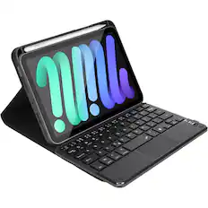 Angle. SaharaCase - Keyboard Folio Case for Apple iPad mini (A17 Pro) and Apple iPad mini (6th Generation 2021) - Black.