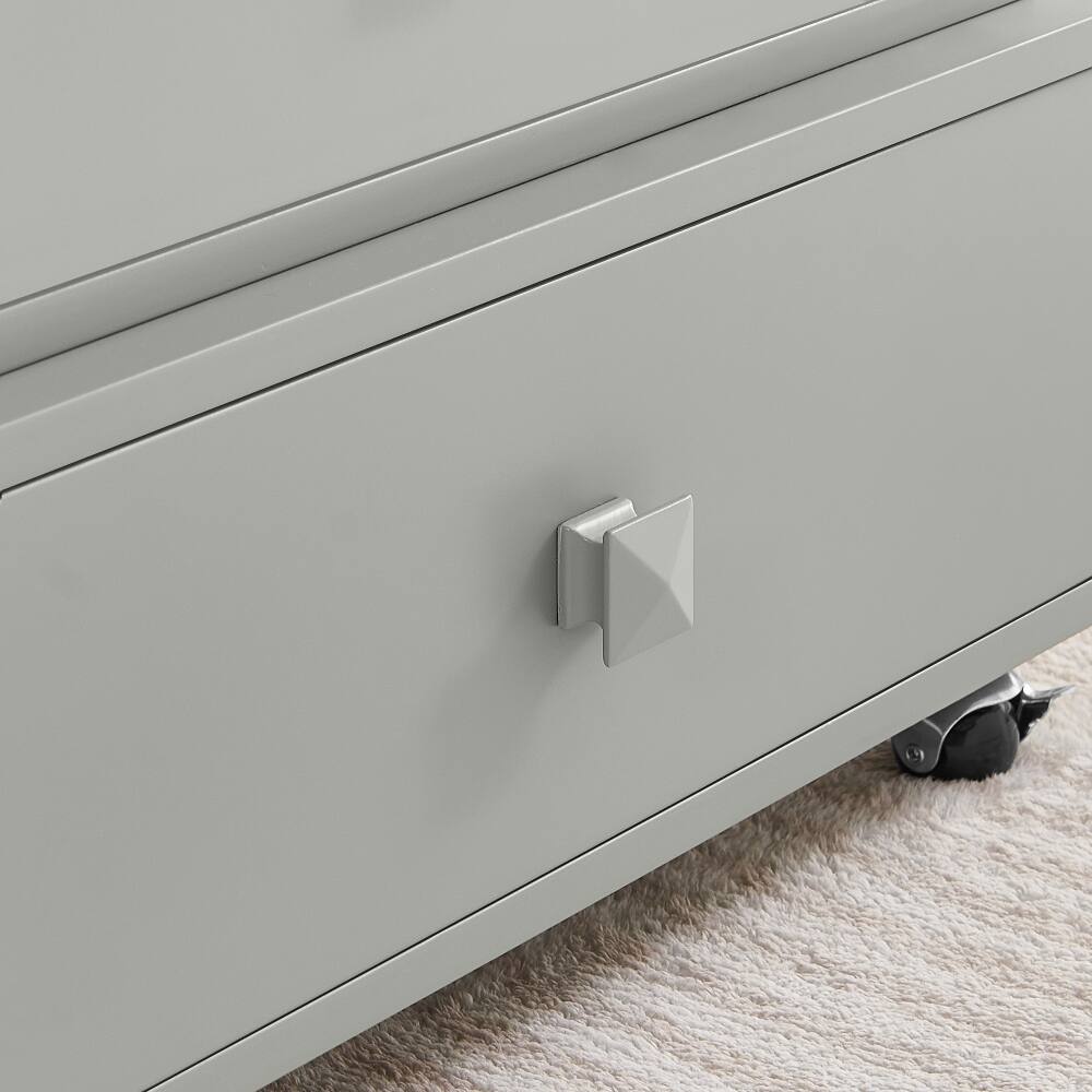 Alt View 8. Loheer - Loheer Adjustable Height Rolling End Table with Charging Station - Gray.
