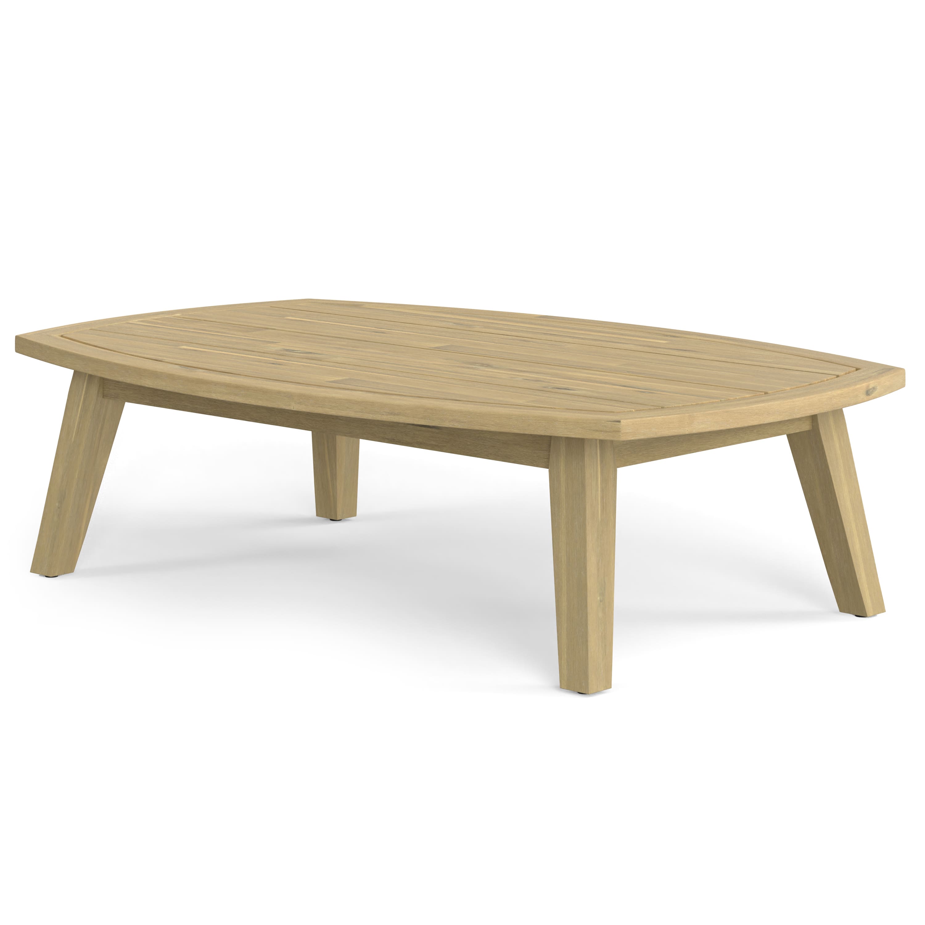 Angle. Simpli Home - Parkside Outdoor Coffee Table - Light Teak.