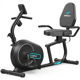 MERACH - S08 Recumbent Exercise Bike Workout Machine Full Body Fitness Bluetooth - Black