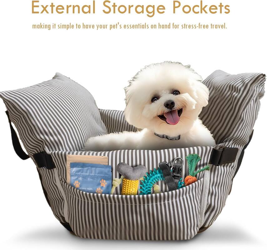 External Storage Pockets making it simple to have your pet's essentials on hand for stress-free travel. DOG TREATS