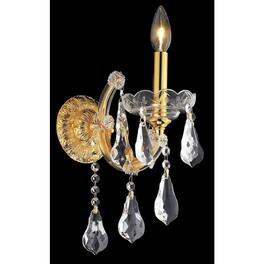 Elegant Lighting - Maria Theresa 1 light Wall Sconce Clear Royal Cut Crystal - Gold