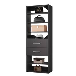Roomtec - 25.5 in Black Modular Closet System Unit-Customizable Wall Mounted Walk-In Closets for Bedroom or Walk-in Closet - Black