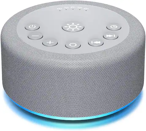 Front. FINEAK - Baby Sleep Sound Machine Night Light White Noise Brown Noise Machine - Grey.