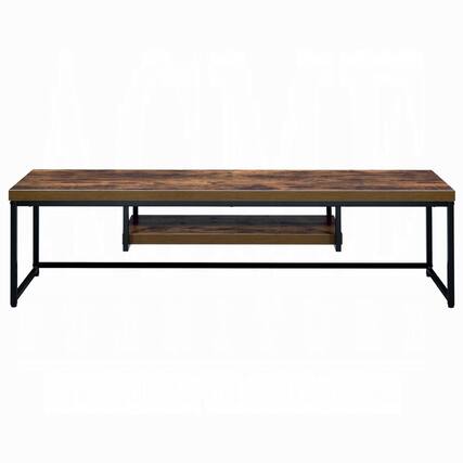 Front. Spaco - Spaco TV Stand for TVs Up to 60 Inch, Industrial Style with Weathered Oak Top, Metal Base and Open Shelf,for Living Room - Black+Oak.
