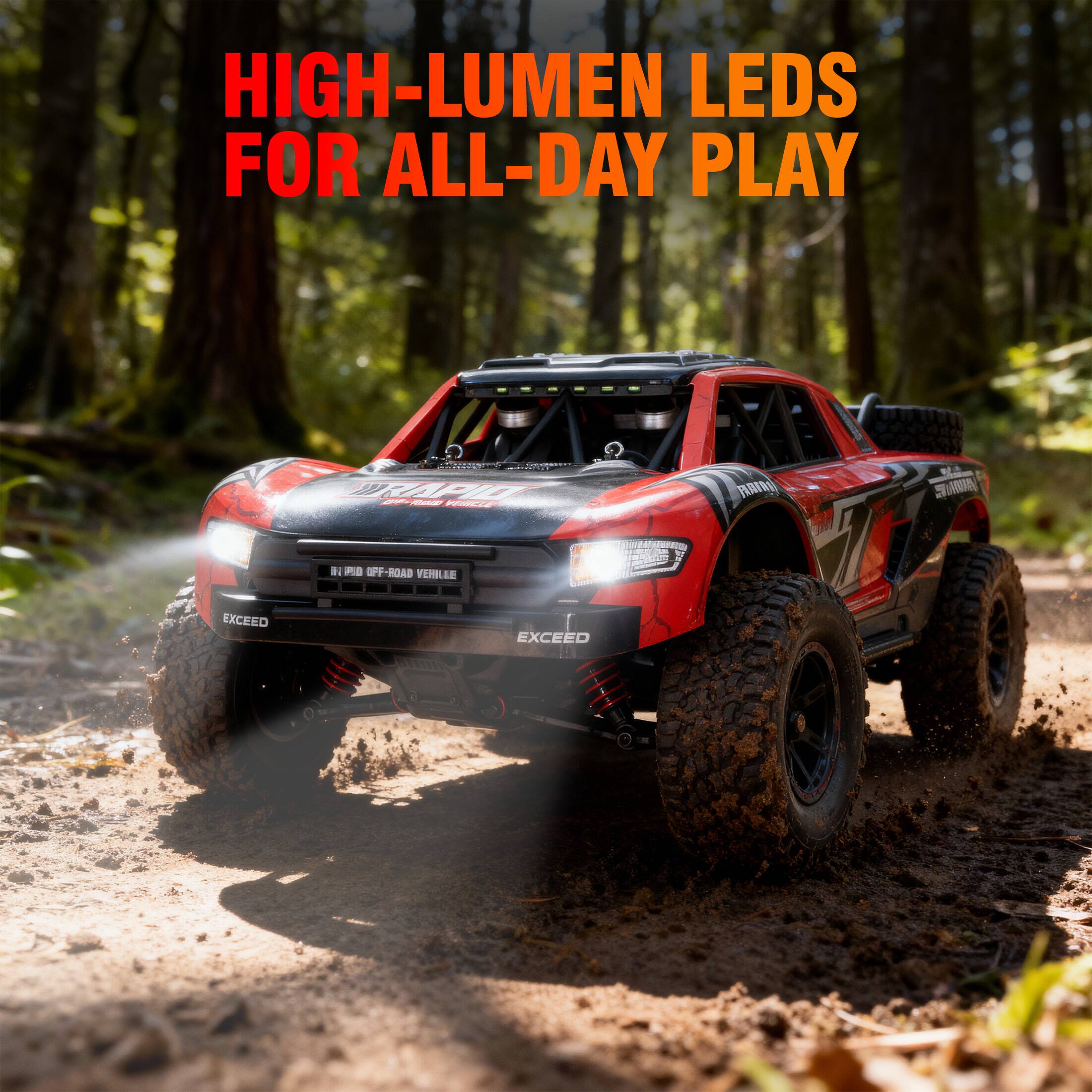HIGH-LUMEN LEDS FOR ALL-DAY PLAY

OFF-ROAD VEHICLE

EXCEED