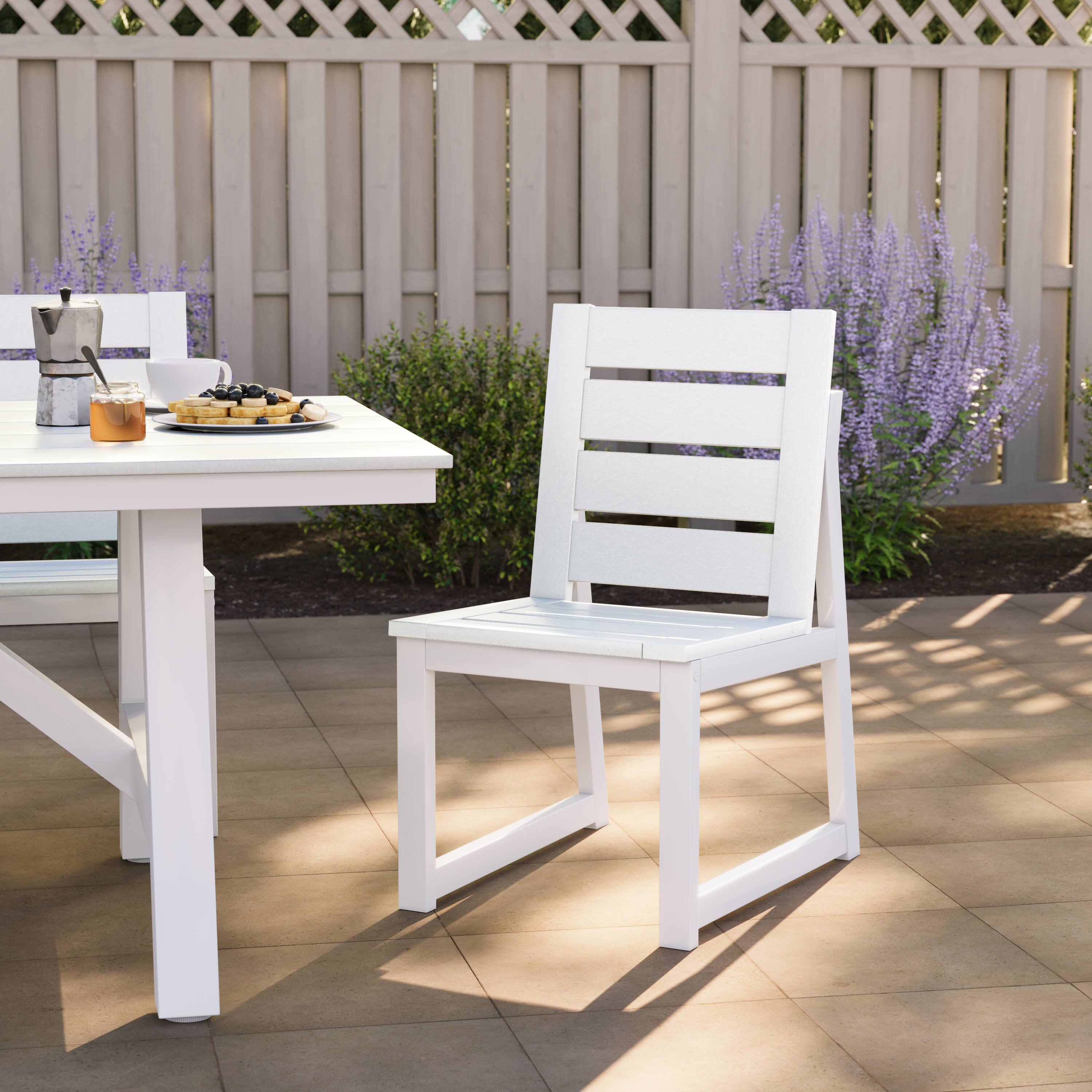Angle. WestinTrends - WestinTrends Cape May HDPE Outdoor Patio Dining Side Chair - White.