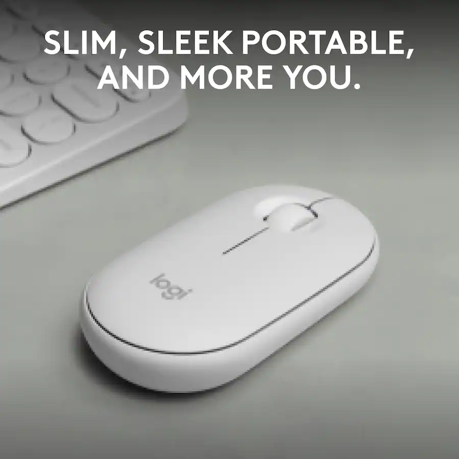 5 Inch Mouse Logitech Pebble Mouse 2 M350s Slim Lightweight Wireless Bluetooth ...