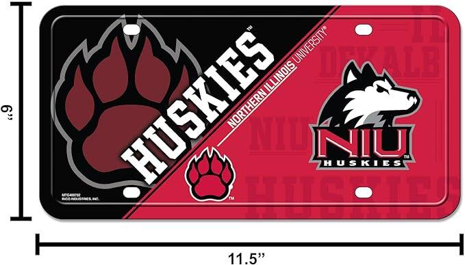 6" | TM UNIVERSITY DMALB ILLINOIS HUSKIES NORTHERN NIU NIU HUSKIES TM MT G400702 RICO INDUSTRIES INC. TM 11.5"

Corrected and grouped text:

- 6"
- TM UNIVERSITY DMALB ILLINOIS HUSKIES
- NORTHERN NIU NIU HUSKIES TM
- MT G400702
- RICO INDUSTRIES INC. TM
- 11.5"