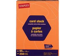 Staples - Brights 65 lb. Cardstock Paper, 8.5" x 11", 250 Sheets/Pack - Bright Orange