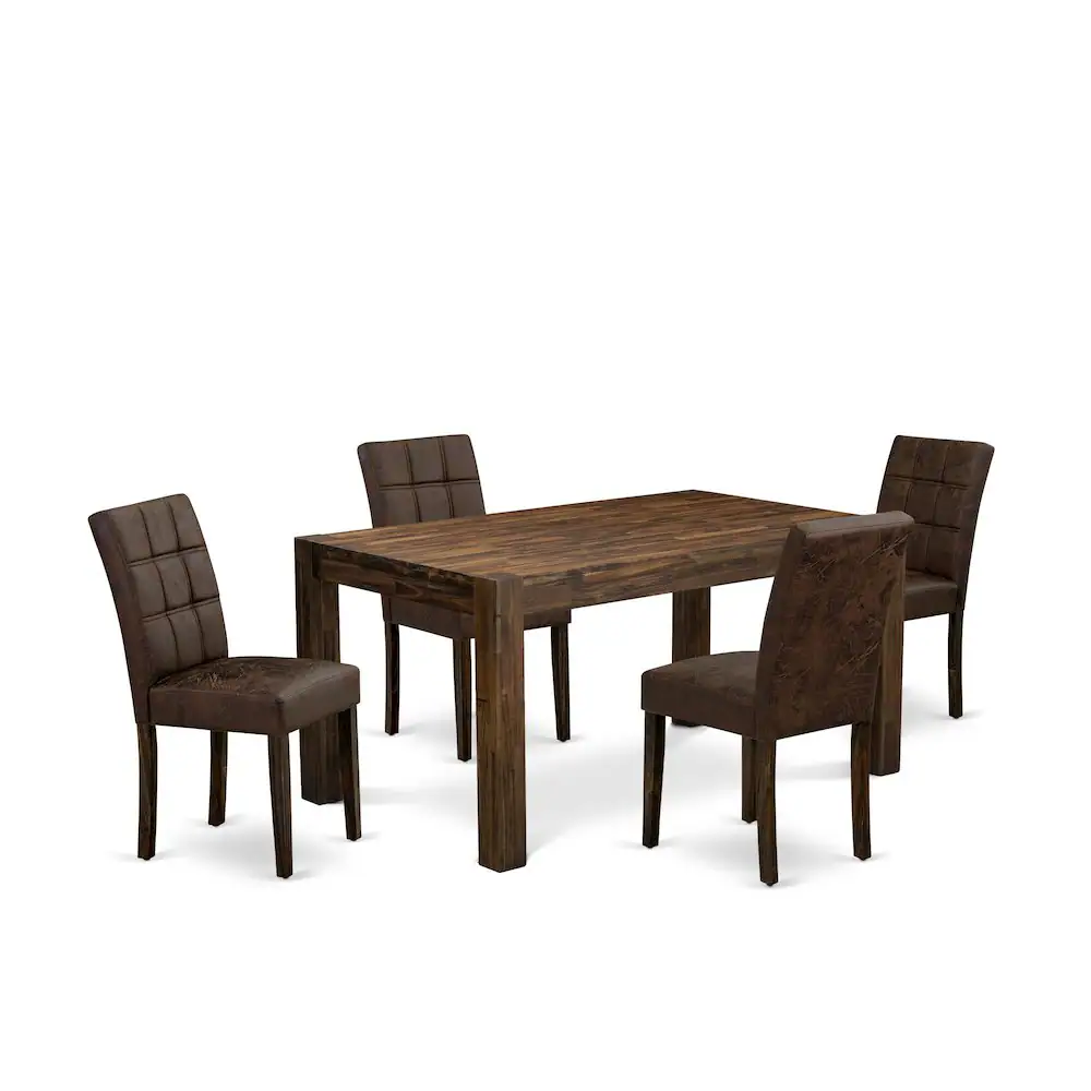 Angle. East West Furniture - 5 Piece Dinner Table Set consists A Kitchen Table - Brown.