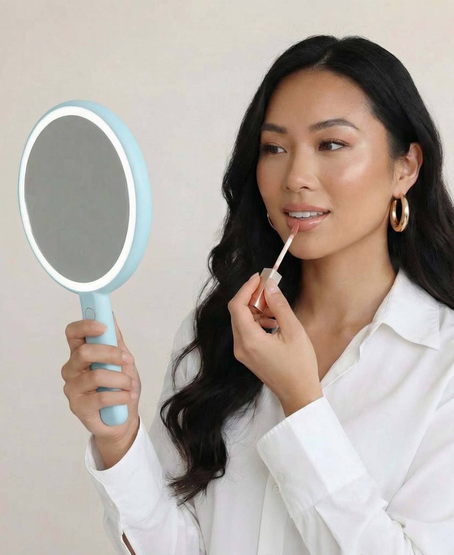 Alt View 1. fancii - Cami Lighted Handheld Mirror - Blue.