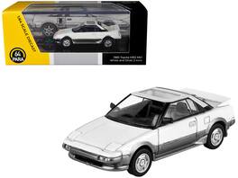 1985 Toyota MR2 MK1 with Sun Roof 1/64 Diecast Model Car by Paragon Models - White And Silver Metallic