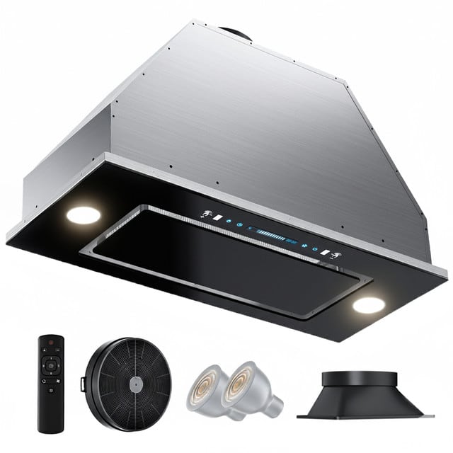 ZJKLA - 36 inches - Externally Vented - Range Hood Insert - Stainless Steel