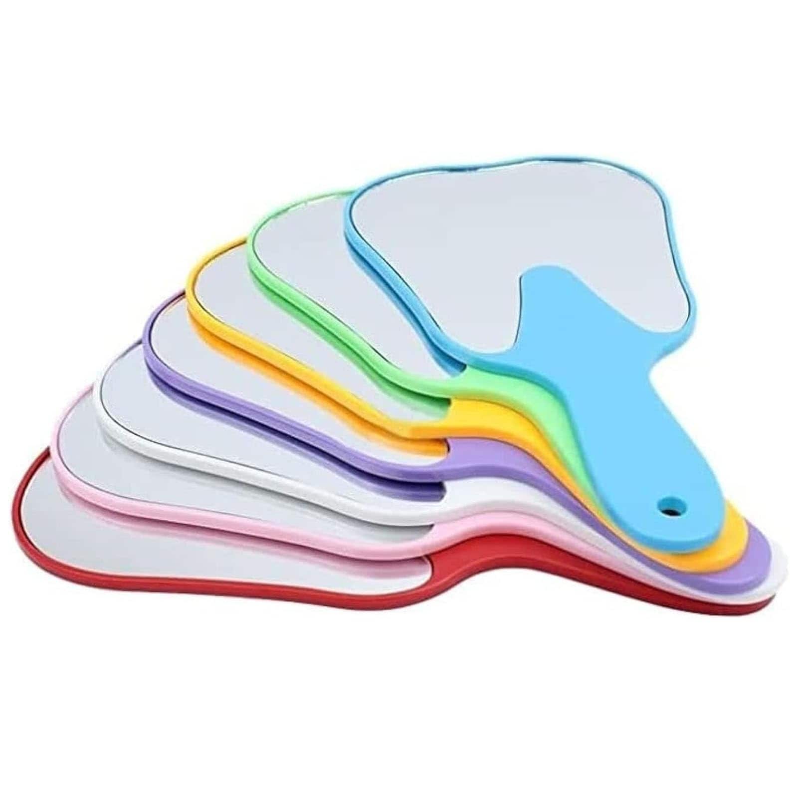 Earthley Blooms - Hand Mirror Set 7 Pieces Rainbow Colors Tooth-shaped Design - Default
